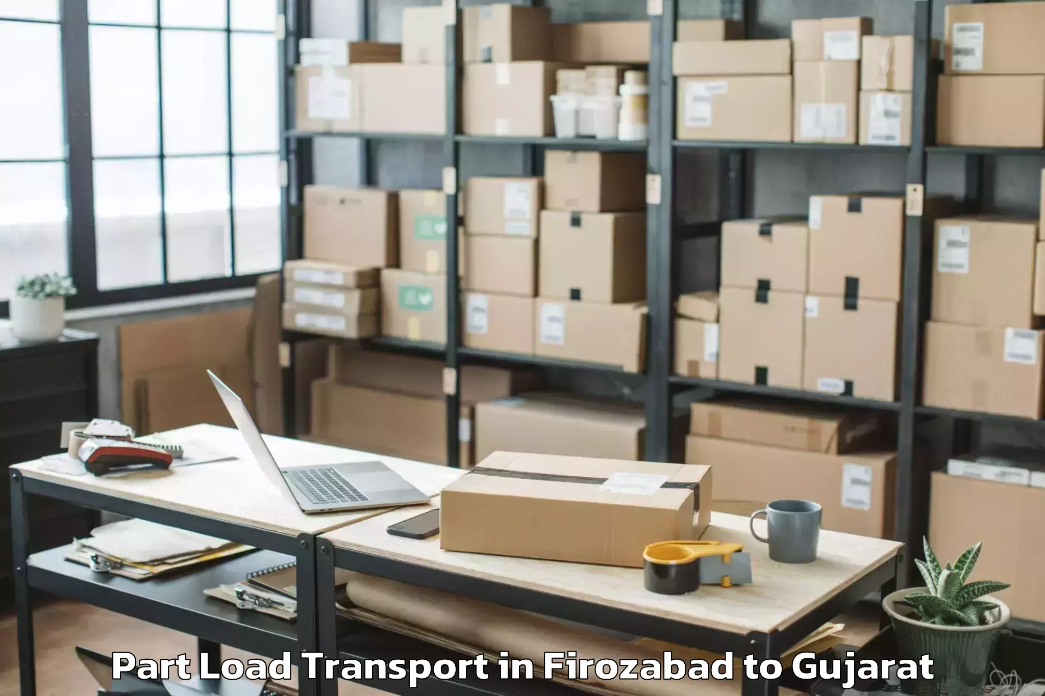 Professional Firozabad to Vadpada Part Load Transport